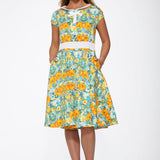 Yellow Floral Swing Dress