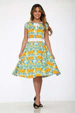 Yellow Floral Swing Dress
