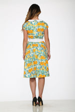 Yellow Floral Swing Dress