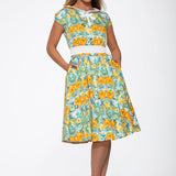 Yellow Floral Swing Dress