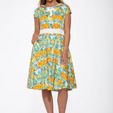 Yellow Floral Swing Dress