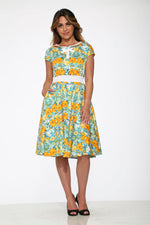 Yellow Floral Swing Dress