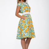 Yellow Floral Swing Dress