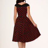 Black & Red Polka Dot Swing Dress