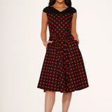 Black & Red Polka Dot Swing Dress