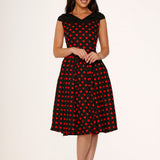 Black & Red Polka Dot Swing Dress