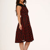 Black & Red Polka Dot Swing Dress