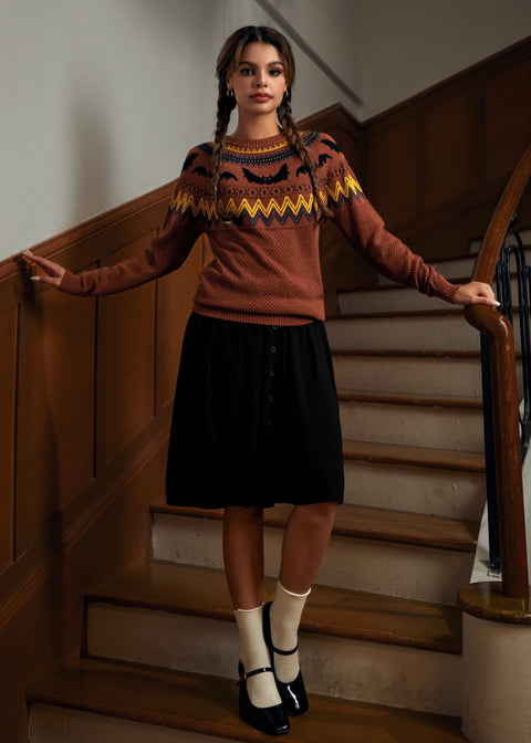 It Be Like 'Bat' Fair Isle Sweater