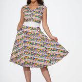 Purple Floral Swing Dress