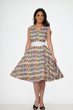 Purple Floral Swing Dress