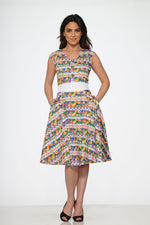 Purple Floral Swing Dress