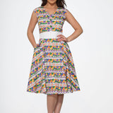 Purple Floral Swing Dress