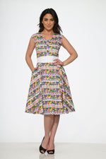 Purple Floral Swing Dress