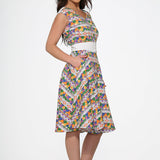 Purple Floral Swing Dress