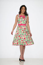 Yellow and Red Rose Swing Dress