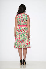Yellow and Red Rose Swing Dress