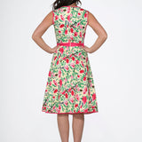 Yellow and Red Rose Swing Dress