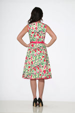 Yellow and Red Rose Swing Dress