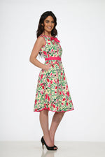 Yellow and Red Rose Swing Dress