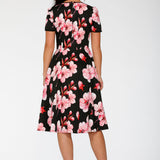 Black Orchid Bloom Swing Dress