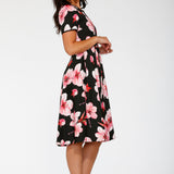 Black Orchid Bloom Swing Dress