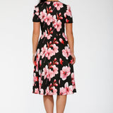 Black Orchid Bloom Swing Dress