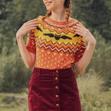 It Be Like 'Bat' Fair Isle Short Sleeve Sweater