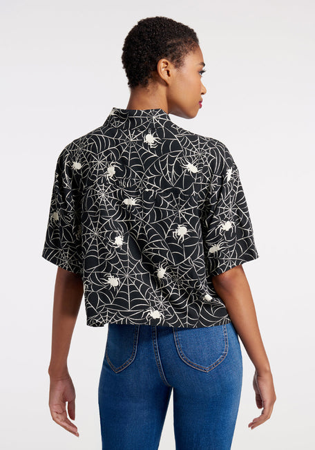 Web And Flow Button-Up Blouse
