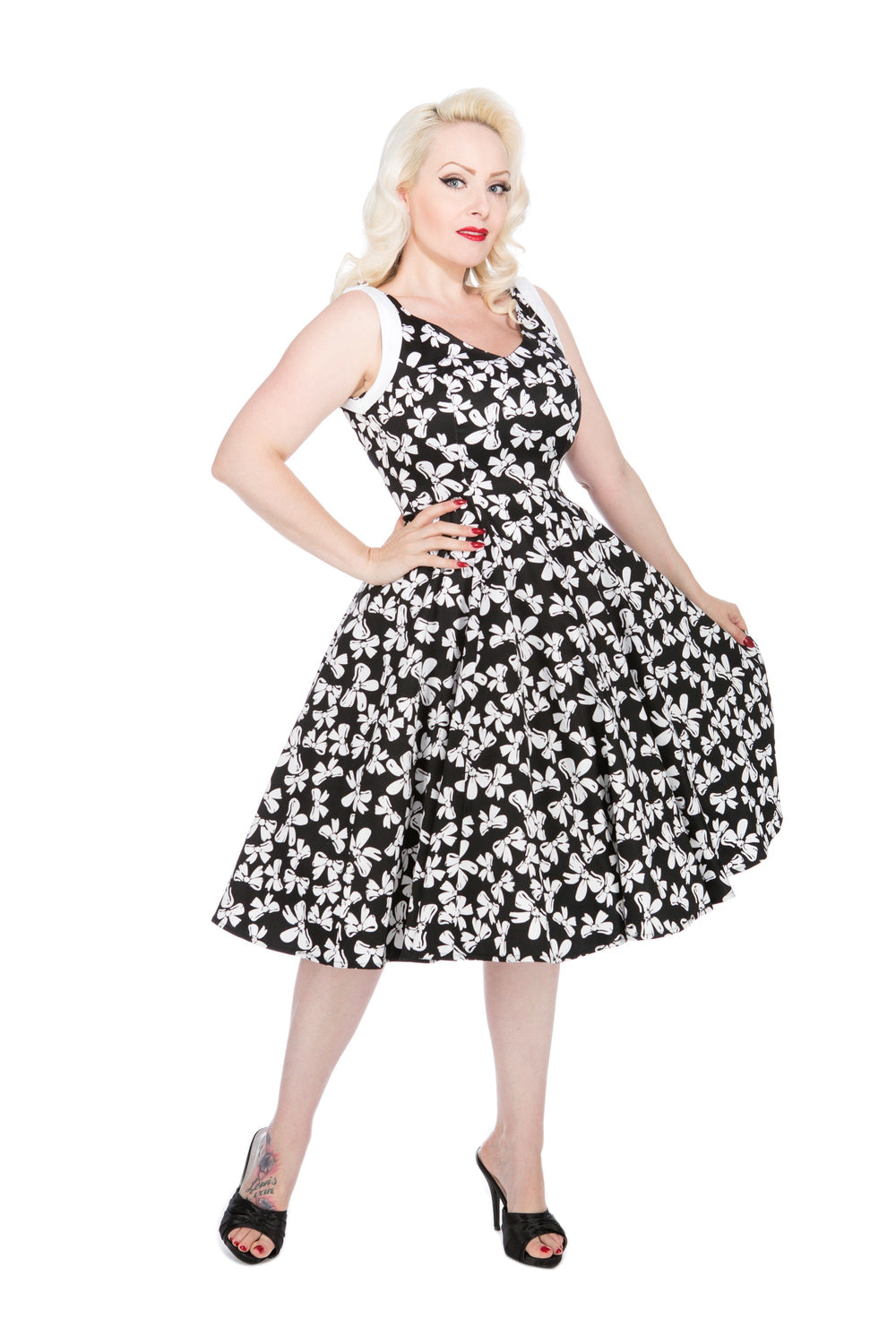 Black & White Bow Swing Dress