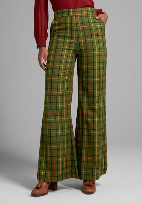Plaid Flare Pants Women Vintage 80s Checkered Pants Lightweight Retro  Trousers Preppy Trousers Pants Women Clothing Size Medium -  Canada