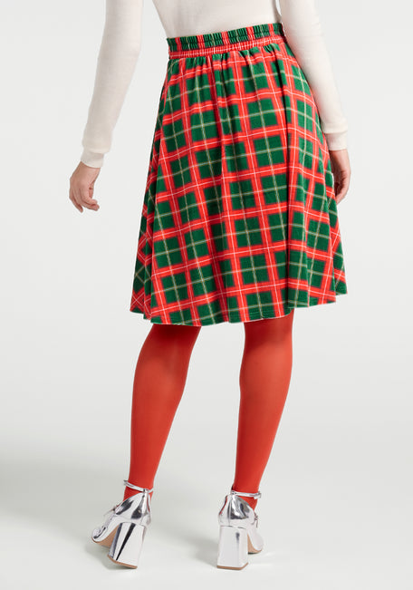 Let's Circle Back Velvet Skirt