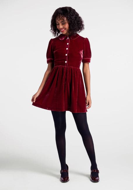Buy D'VESH Women Regular fit red Velvet Dress (X-Small) at Amazon.in