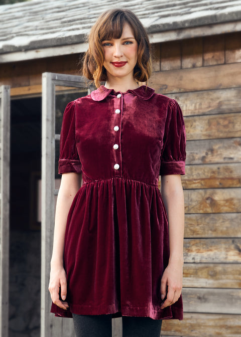 Such A Stunner Velvet Shirt Dress