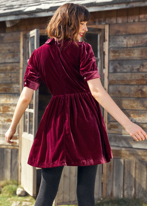 Such A Stunner Velvet Shirt Dress