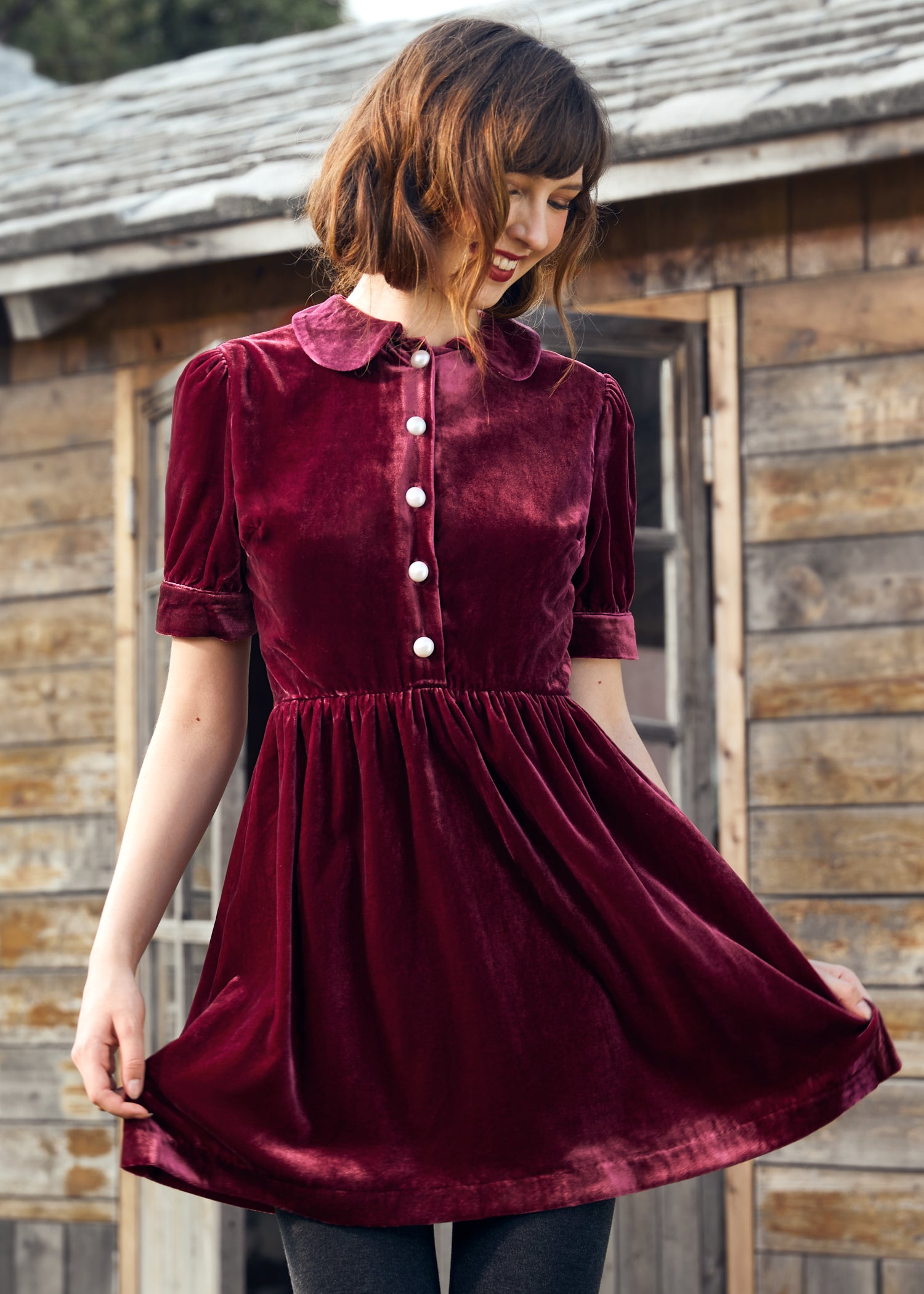Such A Stunner Velvet Shirt Dress (Final Sale)