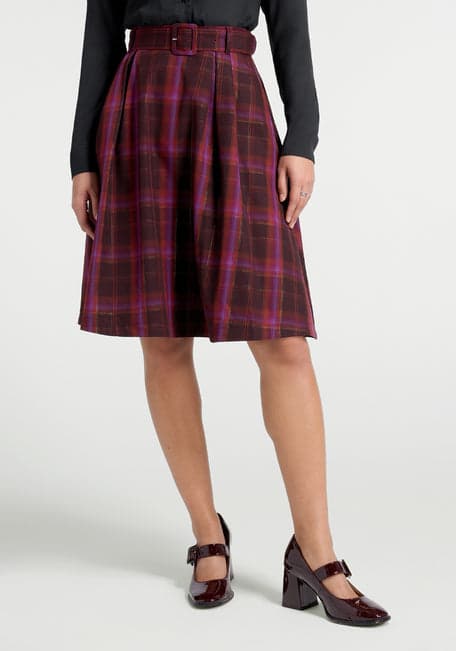 Buy Tartan A Line Midi Wool Skirt 1950'S Women Vintage Online in India 