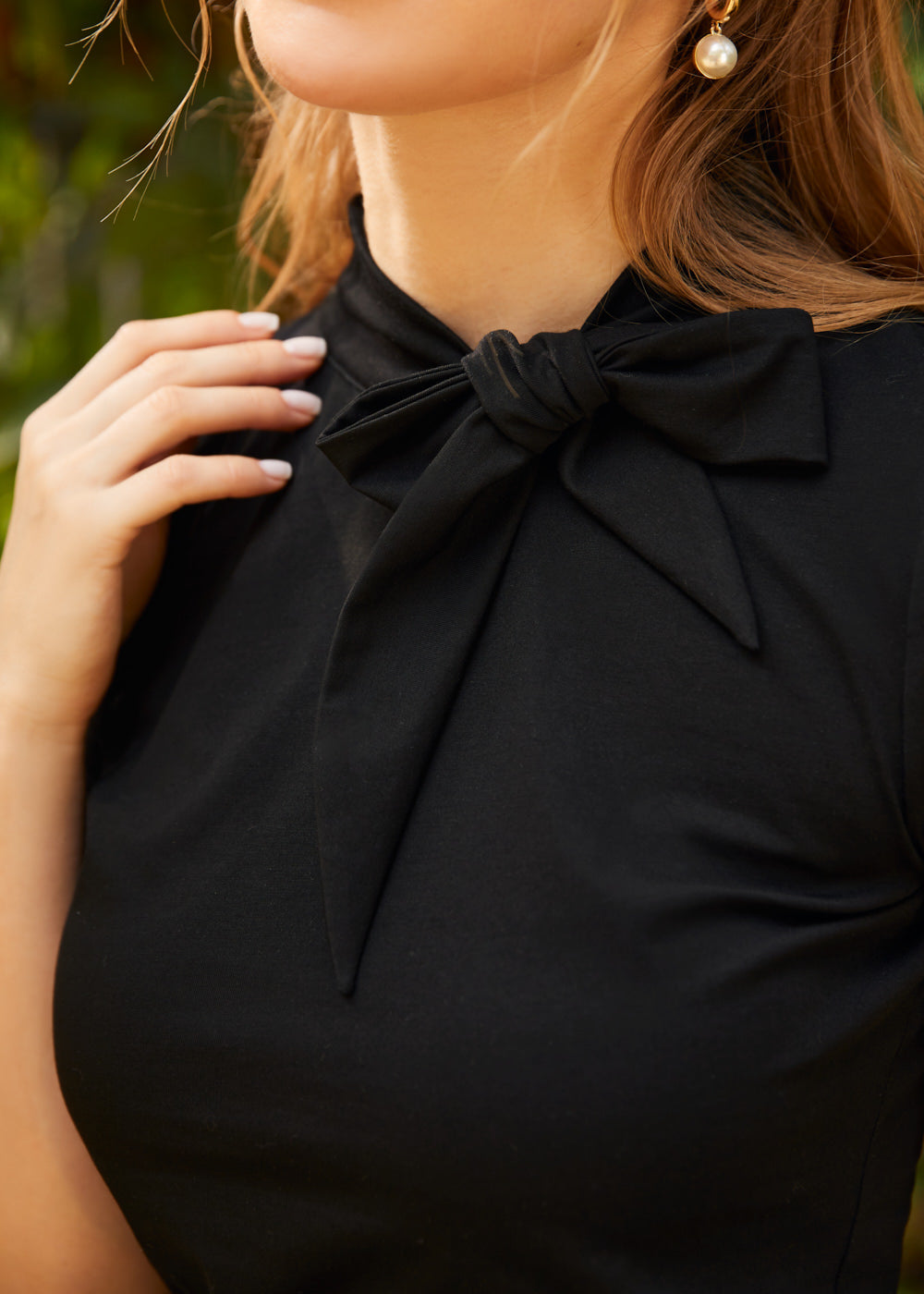 Rydell High Revisited Short Sleeve Tie-Neck Top (Final Sale)