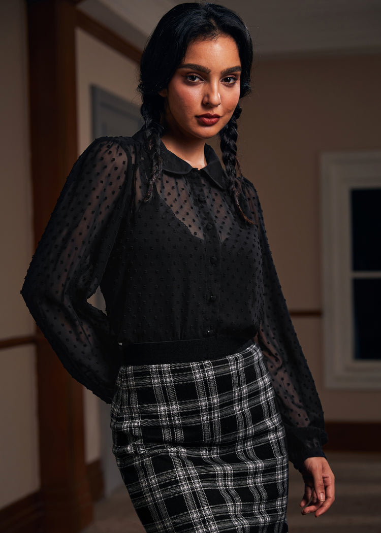 More Mulled Wine Collared Blouse