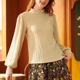 Retro Rendezvous Balloon Sleeve Turtleneck
