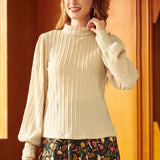 Retro Rendezvous Balloon Sleeve Turtleneck