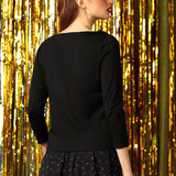 Old Hollywood 3/4 Sleeve Top (Final Sale)