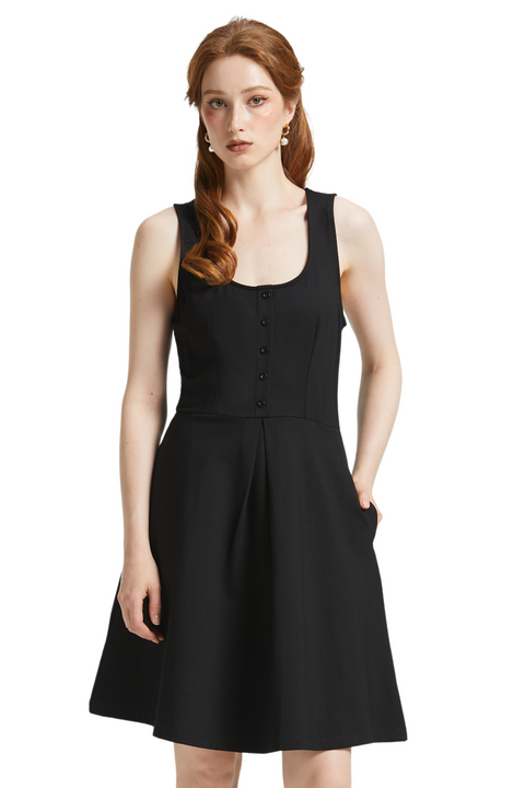 Classically Charming Sleeveless Fit & Flare Dress