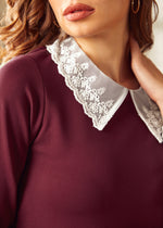 Pep in Her Step Lace Collar Shift Dress