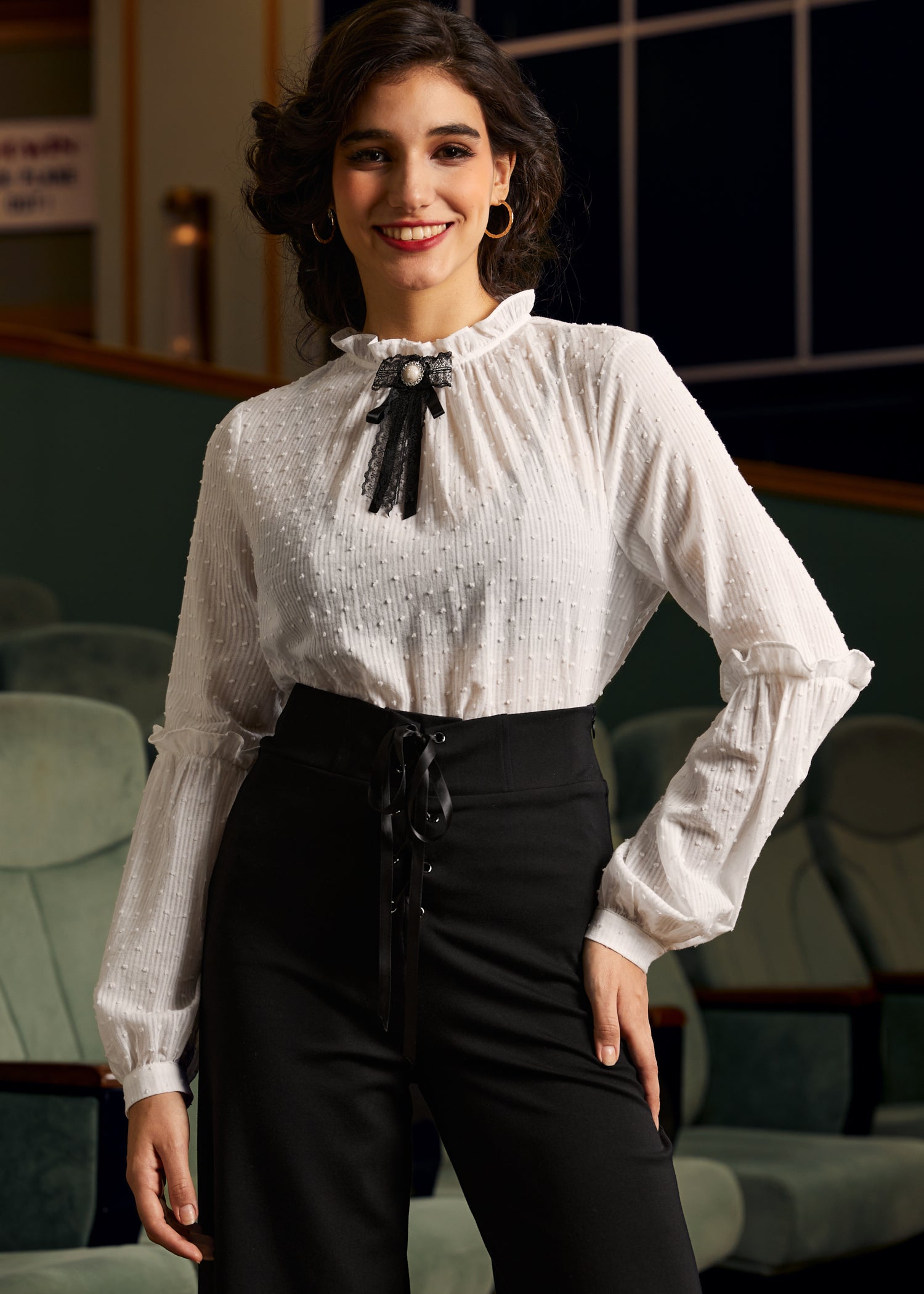 Bygone Beauty Balloon Sleeve Blouse (Final Sale)