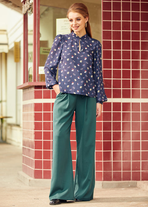 Vintage Vogue Puff Shoulder Blouse