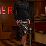 Cut to the Chase Puff Shoulder Mock Neck (Final Sale)