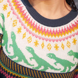 Retro Charm Raglan Sweater