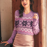 Whimsical Winter Puff Shoulder Sweater (Final Sale)