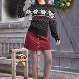 Whimsical Winter Puff Shoulder Sweater (Final Sale)