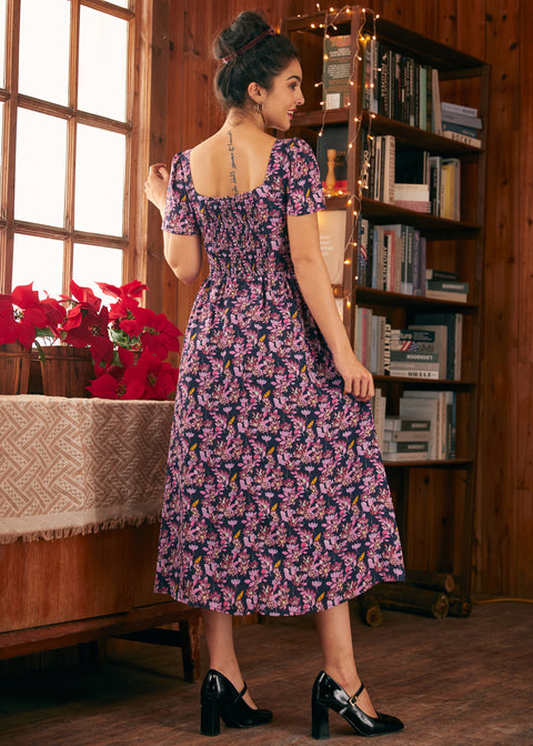 Timeless Tapestry Square Neck Dress